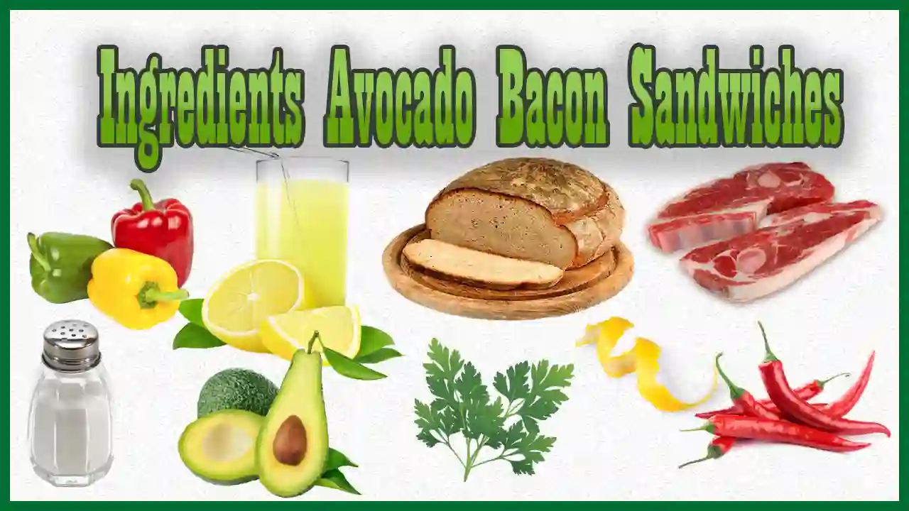 ingredients avocado bacon sandwiches